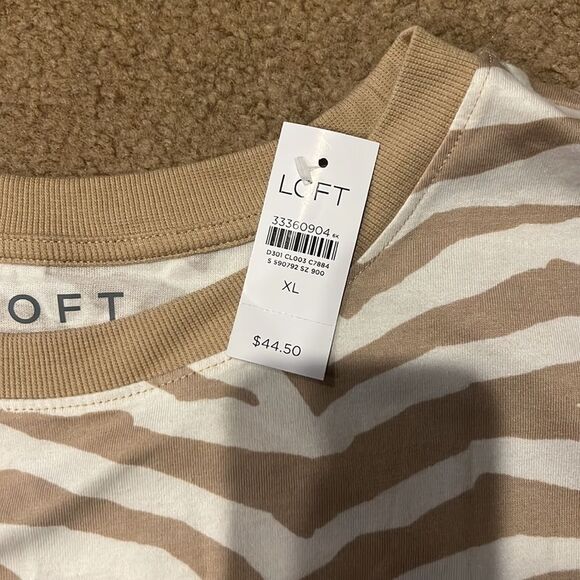 Loft neutral zebra striped top - Picture 3 of 6